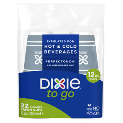 DIXIE TO GO® PRINTED PAPER CUPS, 12ounce HOT CUPS, 22CT The Fresh Grocer