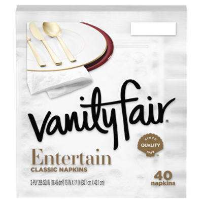 VANITY FAIR® ENTERTAIN CLASSIC NAPKINS WHITE NAPKINS 40 COUNT