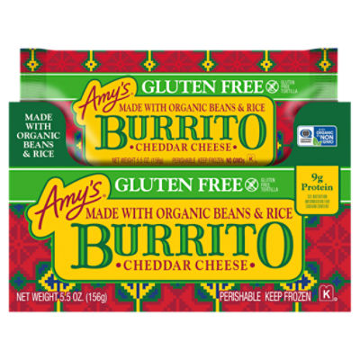 Amy's Gluten Free Cheddar Cheese Burrito, 5.5 oz The Fresh Grocer