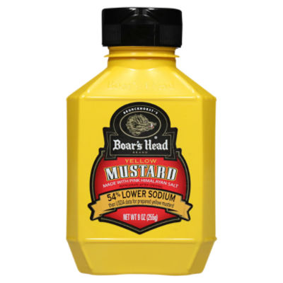 Brunckhorst's Boar's Head 54 Lower Sodium Yellow Mustard, 9 oz