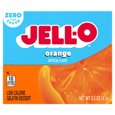 JELLO Zero Sugar Orange Flavor Gelatin, 0.3 oz Box ShopRite