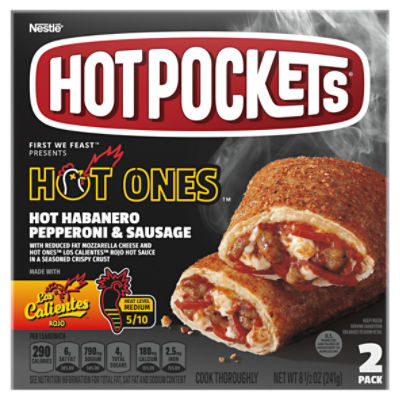Hot Pockets Premium Pepperoni & Sausage Pizza Garlic Buttery Crust