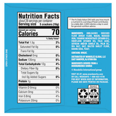 Saltine Crackers Nutrition Label