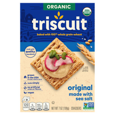 Triscuit Organic Original Whole Grain Wheat Crackers, Organic Crackers
