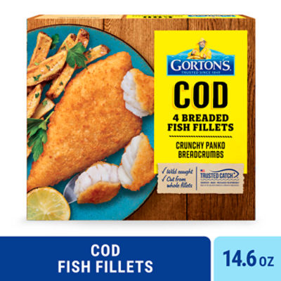 Gorton's Breaded Fish Fillets, Wild Caught Cod with Crunchy Panko