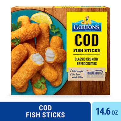 Gorton's Crunchy Breaded Fish Sticks Cut from Whole Fillets, Wild