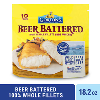 Gorton's Beer Battered Fish 100 Whole Fillets, Wild Caught Alaskan