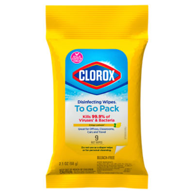Clorox Disinfecting Wipes On The Go, Bleach Free Travel Wipes, Crisp