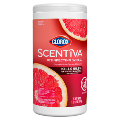 Clorox Scentiva Wipes, Bleach Free Cleaning Wipes, Grapefruit & Orange
