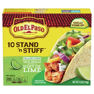 Old El Paso Stand 'n Stuff Yellow Corn Taco Shells with a Hint of Lime