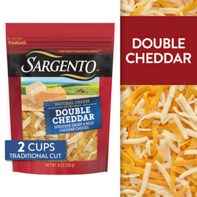 Sargento Double Shredded Sharp and Mild Cheddar Cheeses, 8 oz ShopRite