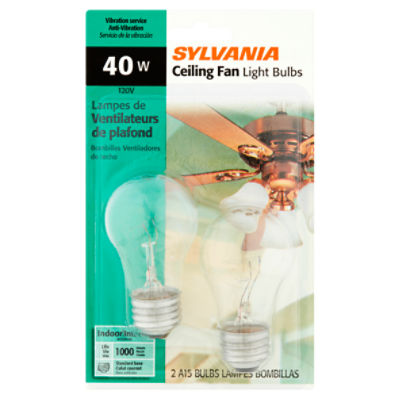 Sylvania 40W A15 Ceiling Fan Light Bulbs, 2 count ShopRite