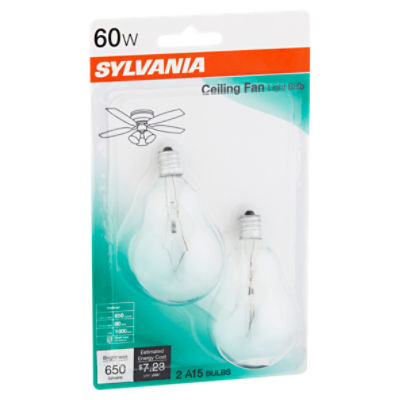 Sylvania 60W A15 Ceiling Fan Light Bulbs, 2 count ShopRite
