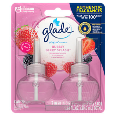Glade PlugIns Scented Oil 2 Refills, Air Freshener, Bubbly Berry Splash