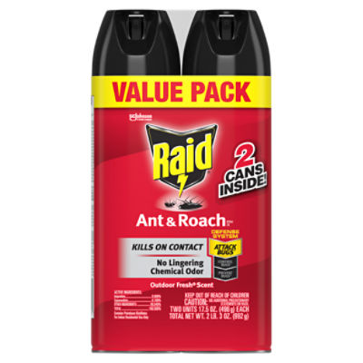 Raid Ant & Roach Killer 26, Outdoor Fresh Scent, 17.5 oz, 2 ct