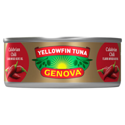 Genova Calabrian Chili Flavor Wild Caught Yellowfin Tuna in Olive Oil, 5 oz