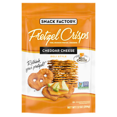 Snack Factory Pretzel Crisps Cheddar Cheese Deli Style, Pretzel Crackers