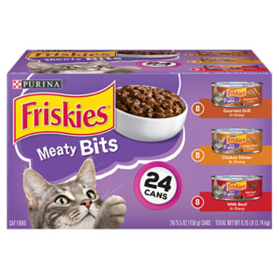 Purina Friskies Gravy Wet Cat Food Variety Pack, Meaty Bits (24) 5.5
