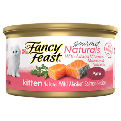 Purina Fancy Feast Natural Wild Alaskan Salmon Recipe Paté Gourmet Cat