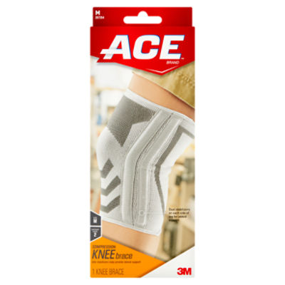 Compression with Side Stabilizers Medium White/Gray, Knee Brace
