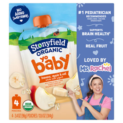 Stonyfield Organic YoBaby Whole Milk Baby Yogurt Pouches, Banana & Oat