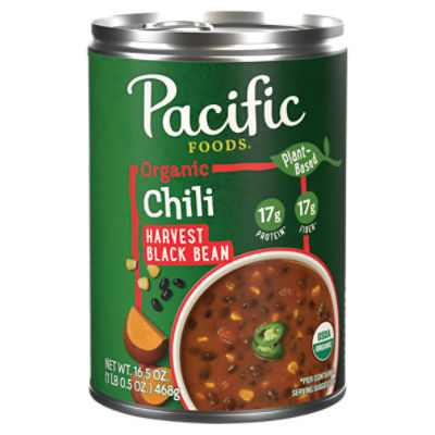 Pacific Foods Organic Harvest Black Bean Chili, Plant Based, 16.5 oz