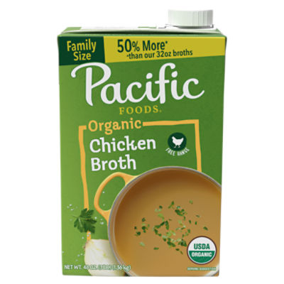 Pacific Foods Organic Free Range Chicken Broth, 48 oz Carton Fairway