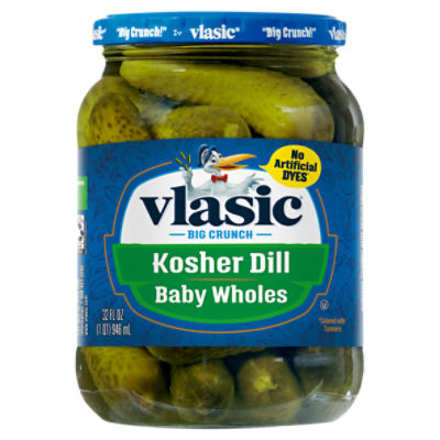 Vlasic Baby Wholes Kosher Dill Pickles, 32 fl oz ShopRite