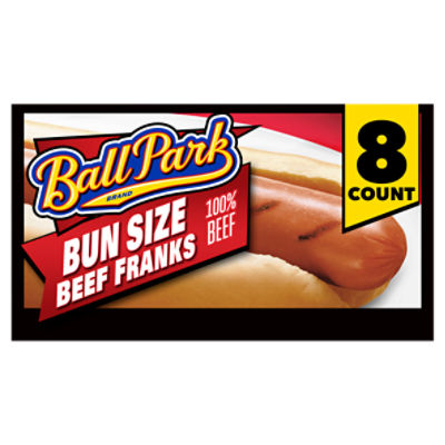 Ball Park Bun Length Hot Dogs, Beef, 8 Count Fairway