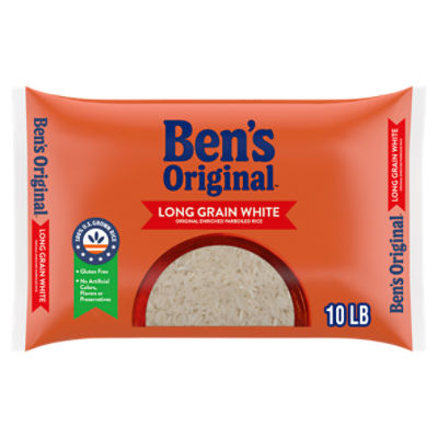 BEN'S ORIGINAL Enriched Long Grain White Rice, Parboiled Rice, 10 LB Bag ShopRite