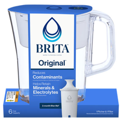 Brita Small 6 Cup Denali Water Filter Pitcher with 1 Brita Standard