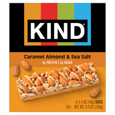 Kind Caramel Almond & Sea Salt Bars, 1.4 oz, 6 count