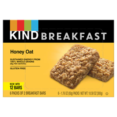 Kind Honey Oat Breakfast Bars, 1.76 oz, 6 count ShopRite