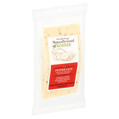 Red Apple Cheese Naturally Good Kosher Pepper Jack Cheese, 8 oz