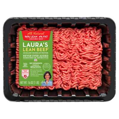 Laura's Lean Beef All Natural 96 Lean 4 Fat Ground Beef, 16 oz
