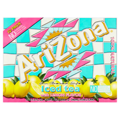 AriZona Sun Brewed Style Iced Tea with Lemon Flavor, 11.5 fl oz, 12