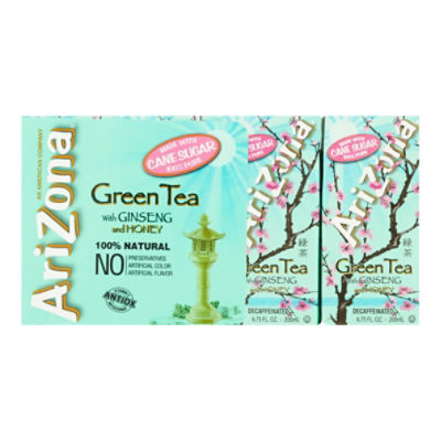 AriZona Decaffeinated Green Tea with Ginseng and Honey, 6.75 fl oz, 8 count