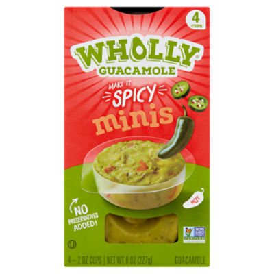 Wholly Guacamole Spicy Minis Guacamole, 2 oz, 4 count Fairway