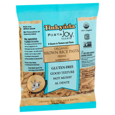Tinkyáda Pasta Joy Ready Organic Penne Brown Rice, Pasta