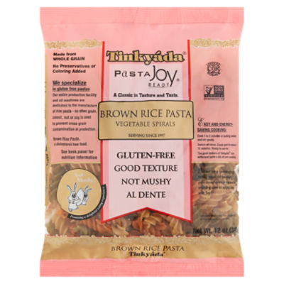 Tinkyáda Pasta Joy Ready Vegetable Spirals Brown Rice Pasta, 12 oz