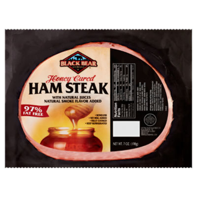 Black Bear 97 Fat Free Honey Cured Ham Steak, 7 oz