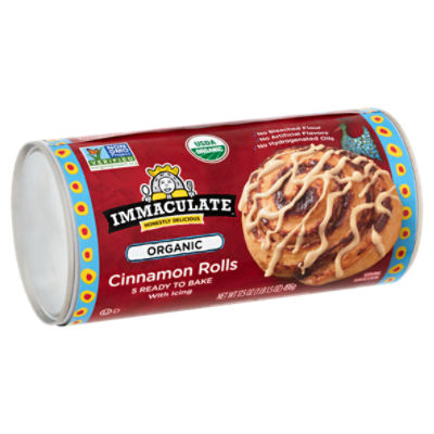 Immaculate Organic Cinnamon Rolls with Icing, 5 count, 17.5 oz Fairway