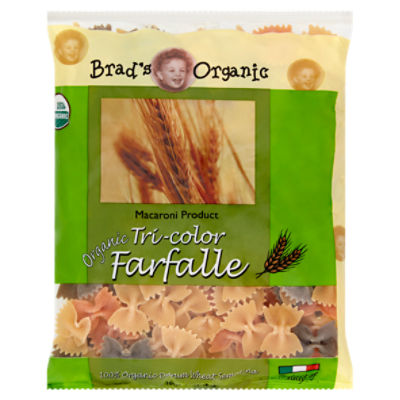 Brad's Organic Macaroni Product Organic TriColor Farfalle Pasta, 16 oz