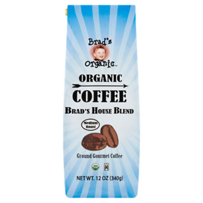 Brad's Organic Brad's House Blend Medium Roast Ground Gourmet, Coffee