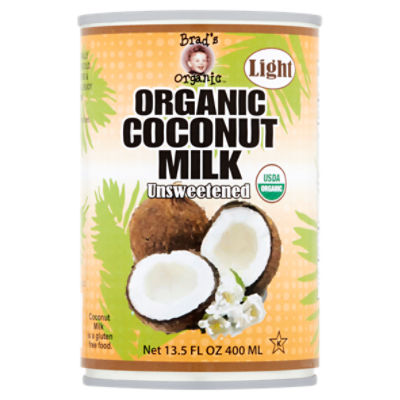 Brad's Organic Light Unsweetened Organic Coconut Milk, 13.5 fl oz Fairway