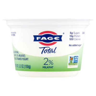 Fage Total 2 Milkfat All Natural Lowfat Greek Strained Yogurt, 5.3 oz