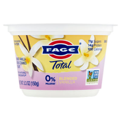 Fage Total 0 Milkfat Blended Vanilla Nonfat Greek Strained Yogurt, 5.3 oz