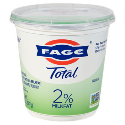 Fage Total 2 Milkfat All Natural Lowfat Greek Strained Yogurt, 32 oz