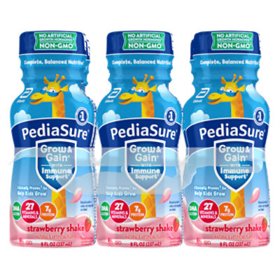 PediaSure Grow & Gain Strawberry Shake, 8 fl oz, 6 count