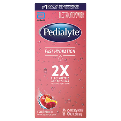 Pedialyte Fast Hydration Electrolyte Powder Powder Fruit Punch ShopRite